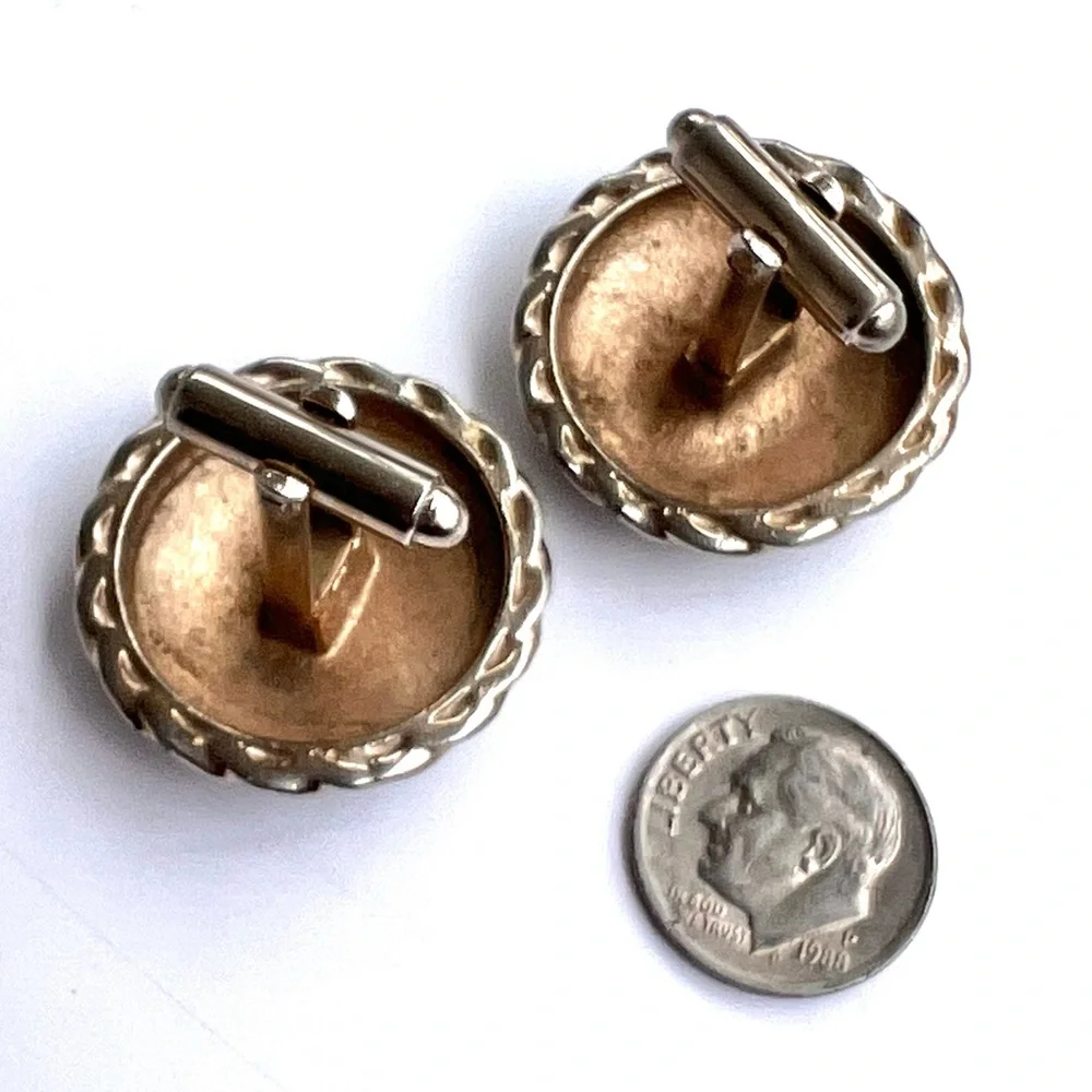 Vintage Cuff Links Knight in Shining Armor Black Silver Unisex